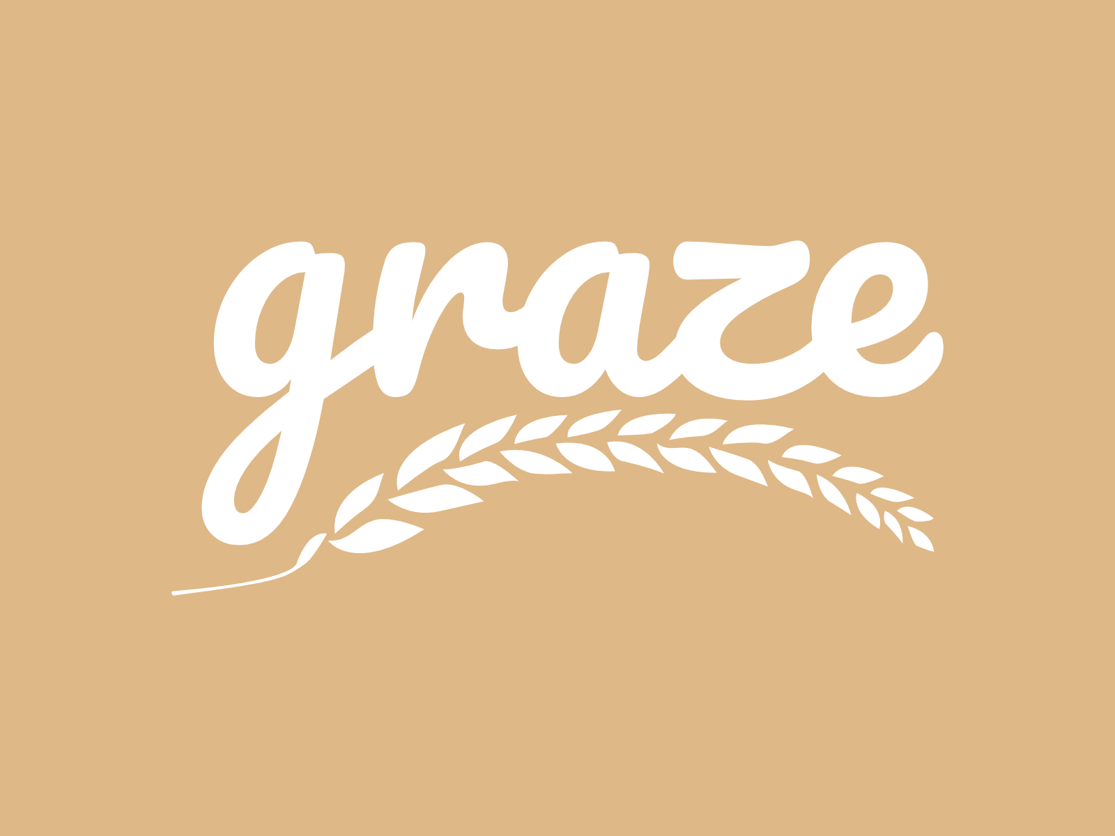 A solid white logo design for Graze